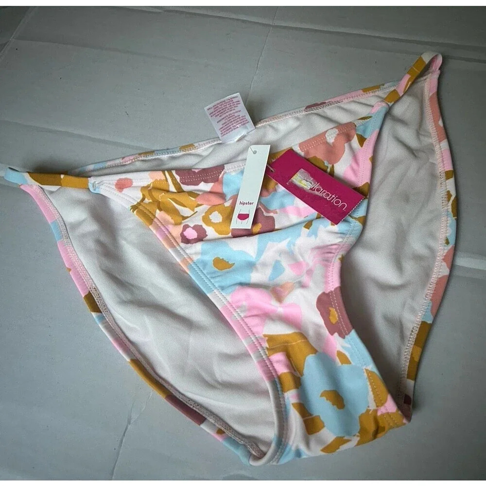 Women’s Floral Print Hipster Swim Bottoms XL